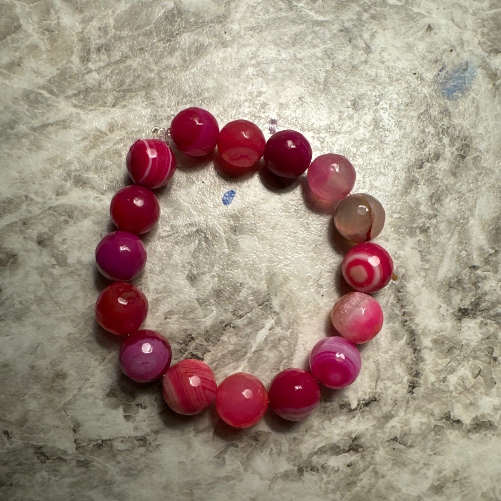 Pink beaded bracelet